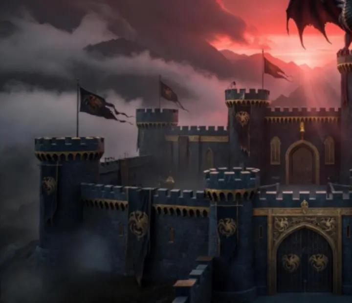 Westerosi vár sárkány árnyékával a Sárkányok Háza korszakában