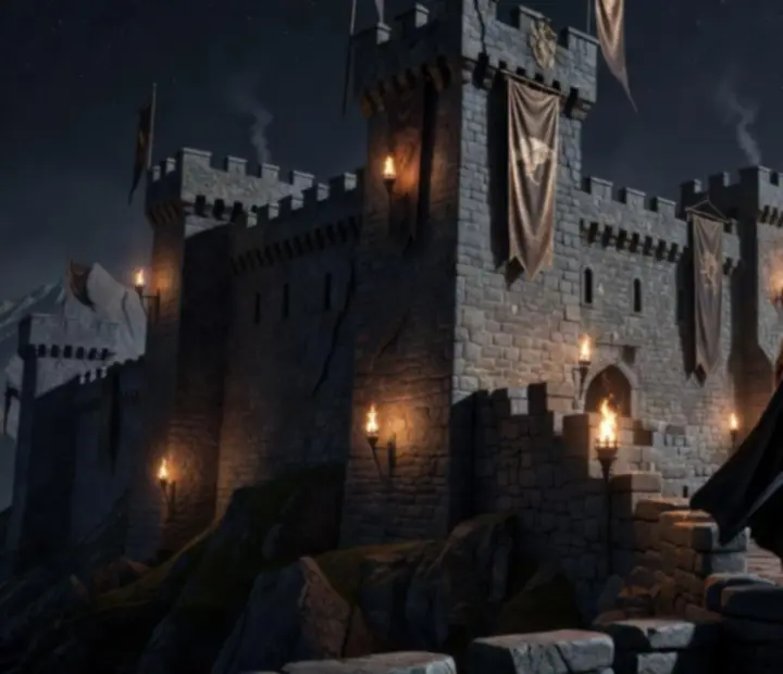Sötét, háború sújtotta Westeros-erőd sárkánnyal a Game of Thrones: Dragonfire játékmenet hangulatában