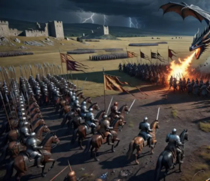 Sárkányt irányító parancsnok PvP csatában a Game of Thrones: Dragonfire világában